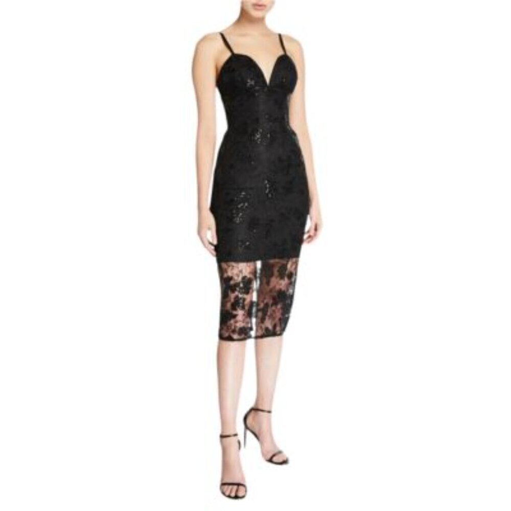 NWT Addison Sweetheart Sleeveless Lace Illusion Dress